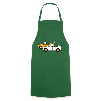Hase Vogel Küken 2 Auto fahren Team Zwei Freunde - Kochschürze - Grün - Vorne - AI Model Male 185 dark (185cm)