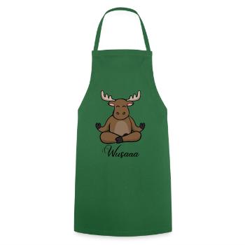 Auszeit Durchatmen Wusaaa Elch - Kochschürze - Grün - Vorne - AI Model Male 185 dark (185cm)