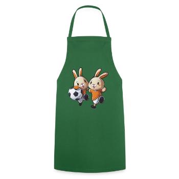 Les lapins jouent au football Bunny Ball Sports - Tablier de cuisine - vert foncé - Devant - AI Model Male 185 dark (185cm)