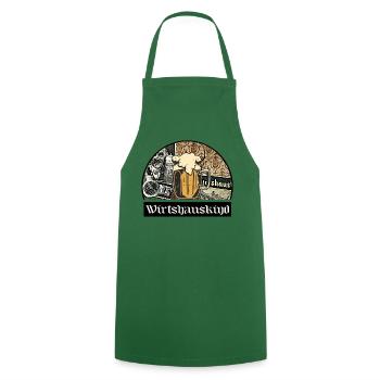 Wirtshauskind - Wirtschaft Collage Bier trinken - Kochschürze - Grün - Vorne - AI Model Male 185 dark (185cm)