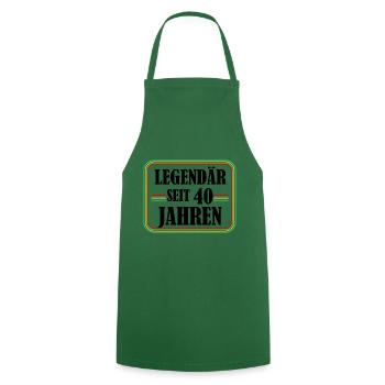 Legendary for 40 years, 40 birthday, finally 40 - Cooking Apron - green - Front - AI Model Male 185 dark (185cm)