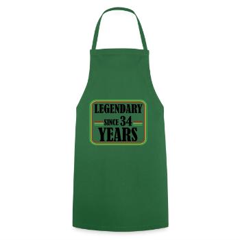 Legendary for 34 years, 34 birthday, finally 34 - Cooking Apron - green - Front - AI Model Male 185 dark (185cm)