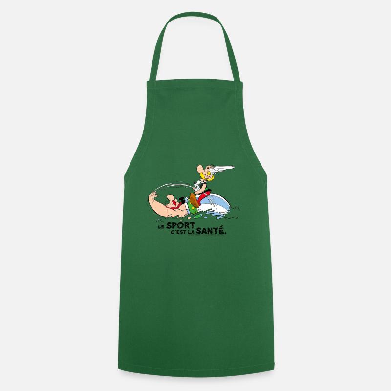 Astérix et Obélix se baignent avec Idéfix - Tablier de cuisine - vert foncé