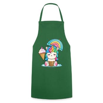 Unicorn Magic pour les enfants Un monde plein de fantaisie - Tablier de cuisine - vert foncé - Devant - AI Model Male 185 dark (185cm)