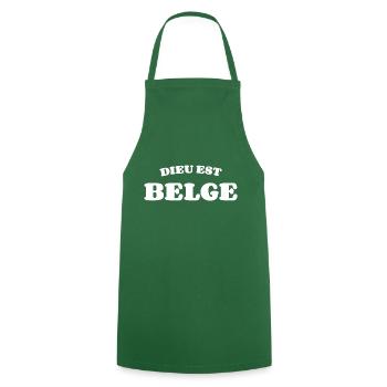 Dieu est Belge - Tablier de cuisine - vert foncé - Devant - AI Model Male 185 dark (185cm)