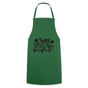 Bientôt nous serons grand-mère et grand-père, nous serons grands-parents - Tablier de cuisine - vert foncé - Devant - AI Model Male 185 dark (185cm)