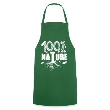 100 % Nature ! Protéger et aimer la nature - Tablier de cuisine - vert foncé - Devant - AI Model Male 185 dark (185cm)