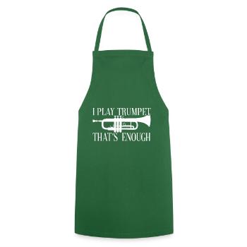 I play trumpet that's enough trumpet silhouette - Cooking Apron - green - Front - AI Model Male 185 dark (185cm)