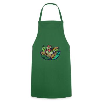 Frog - frogs in the pond - Cooking Apron - green - Front - AI Model Male 185 dark (185cm)