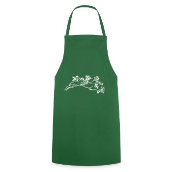 Cherry blossom - Cooking Apron - green - Front - AI Model Male 185 dark (185cm)