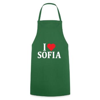 t-shirt I love Sofia t-shirt gift idea - Cooking Apron - green - Front - AI Model Male 185 dark (185cm)
