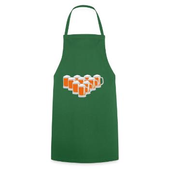 Bier Bowling Neun - Kochschürze - Grün - Vorne - AI Model Male 185 dark (185cm)