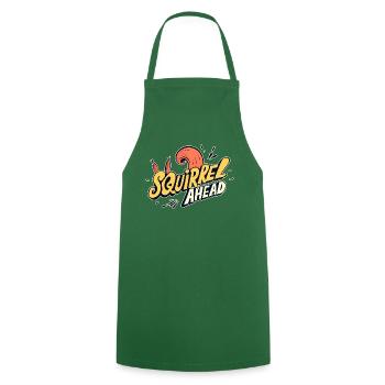"squirrel ahead" text logo, fun - Cooking Apron - green - Front - AI Model Male 185 dark (185cm)