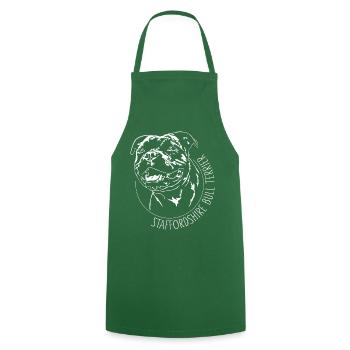 STAFFORDSHIRE BULL TERRIER Portrait de chien Wilsigns - Tablier de cuisine - vert foncé - Devant - AI Model Male 185 dark (185cm)