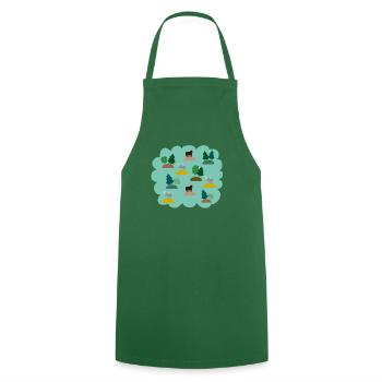 Nice bear and moose - Cooking Apron - green - Front - AI Model Male 185 dark (185cm)
