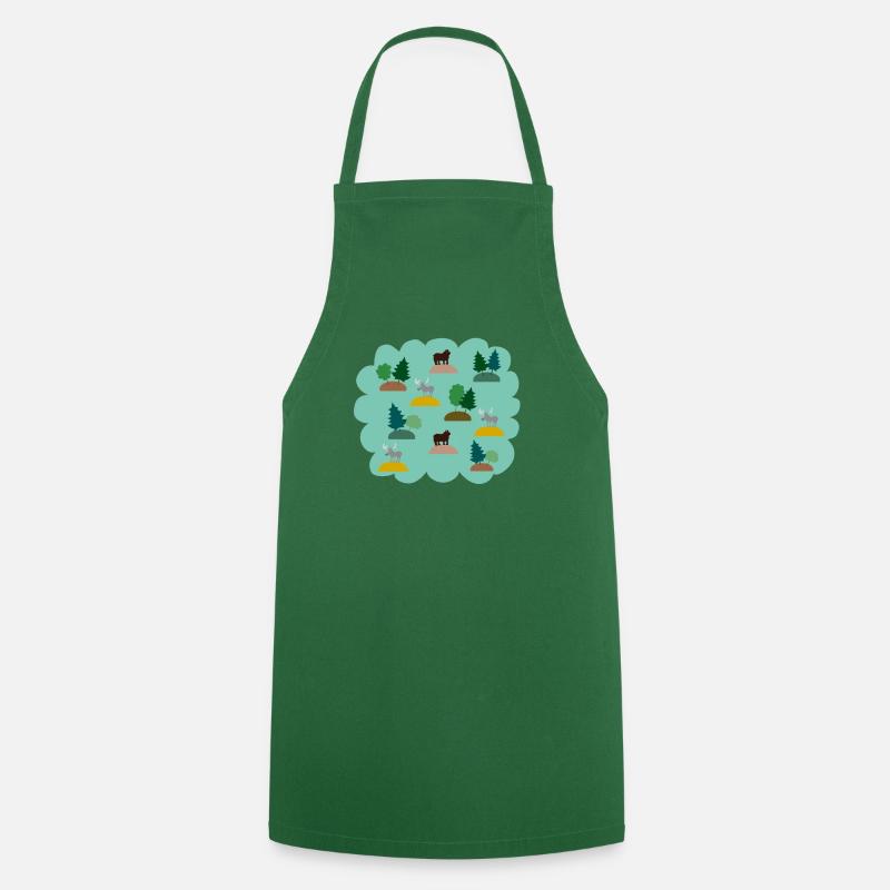 Nice bear and moose - Cooking Apron - green