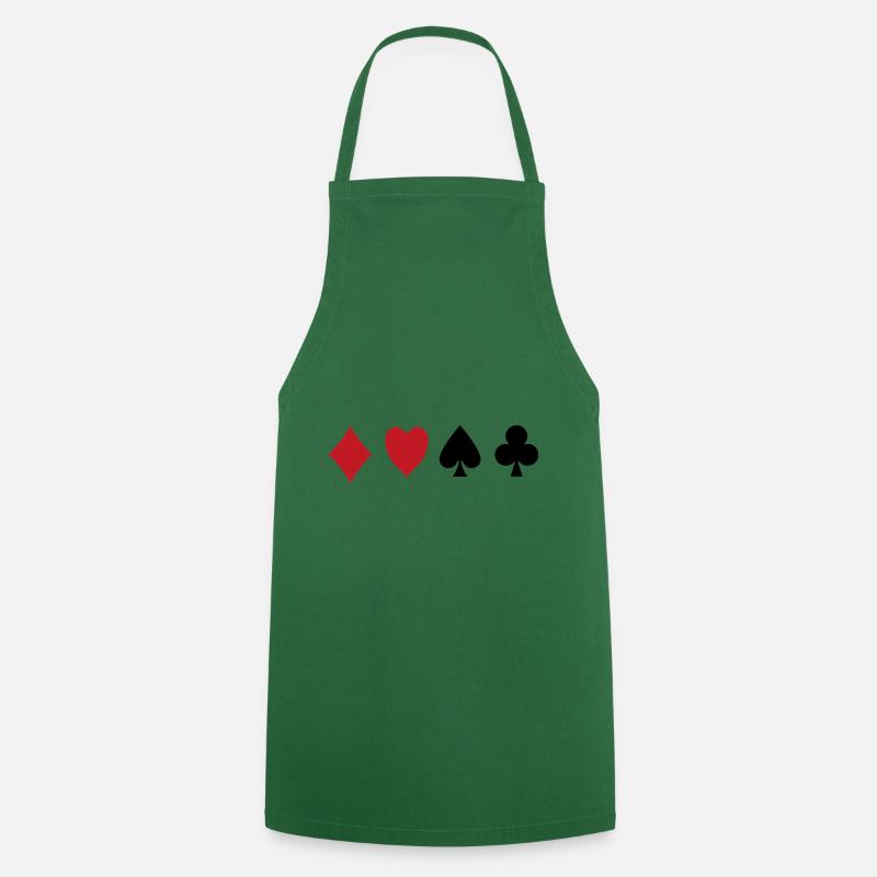 jeu de cartes - Tablier de cuisine - vert foncé