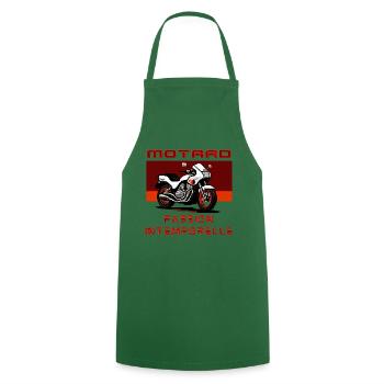 Motard Passion Intemporelle - Tablier de cuisine - vert foncé - Devant - AI Model Male 185 dark (185cm)
