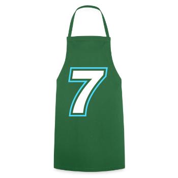 7 nombre symbole - Tablier de cuisine - vert foncé - Devant - AI Model Male 185 dark (185cm)