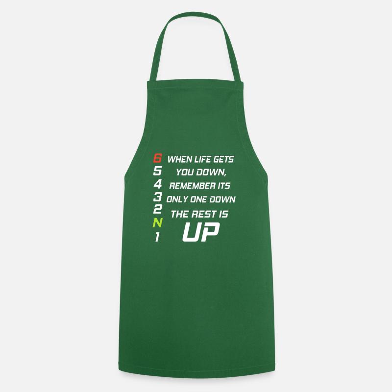 Moto - when life gets you down remember - Tablier de cuisine - vert foncé