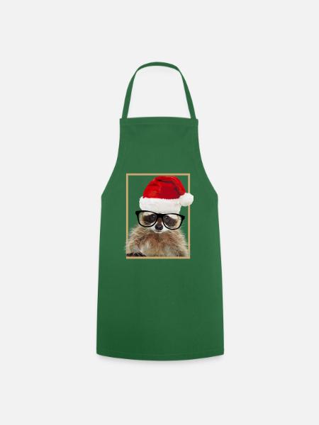 WEIHNACHTS-Shirt Weihnachten WASCHBÄR Racoon - Kochschürze - Grün