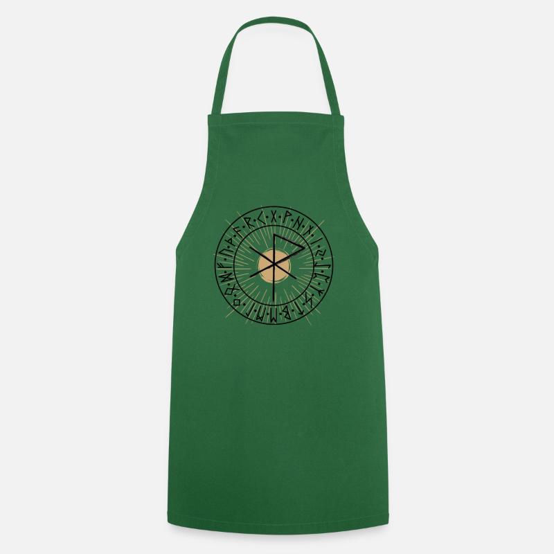 RUNE for love Runic alphabet Furthark Vikings - Cooking Apron - green