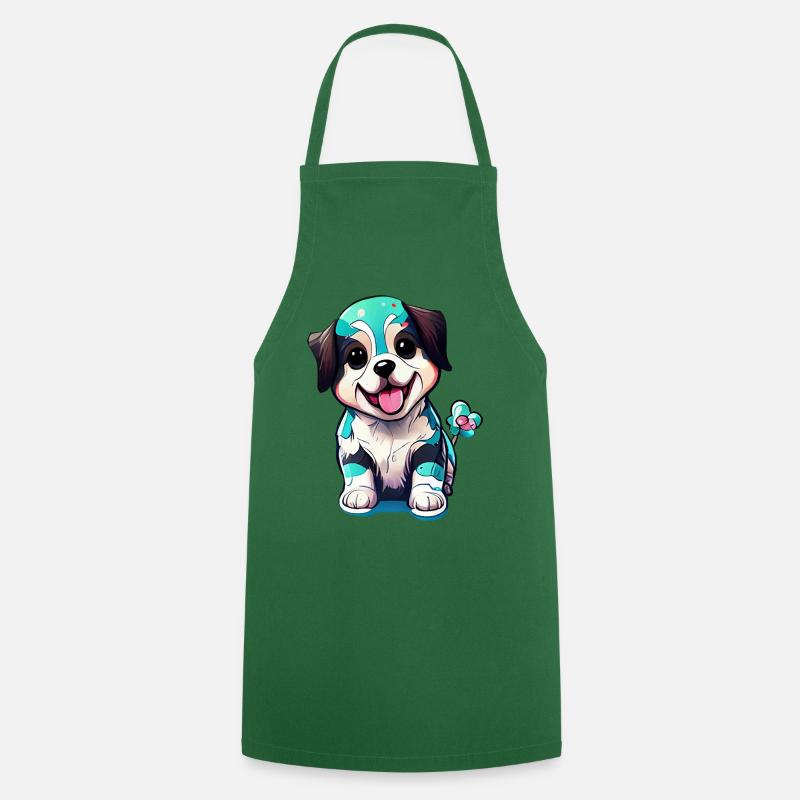Mignonnerie sous forme de chien. Vigoureux et vibrant - Tablier de cuisine - vert foncé