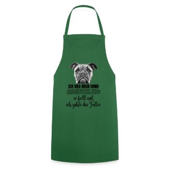 ICH und MEIN HUND - Hunde HUND Bulldogge - Kochschürze - Grün - Vorne - AI Model Male 185 dark (185cm)