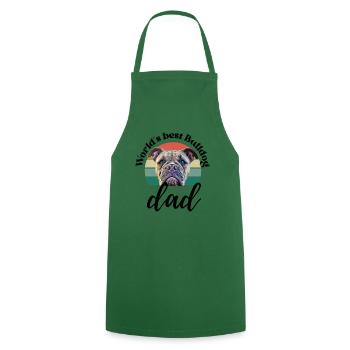 LE MEILLEUR PAPA BOULEDOGUE DU MONDE ... Chien Chien Bulldog - Tablier de cuisine - vert foncé - Devant - AI Model Male 185 dark (185cm)