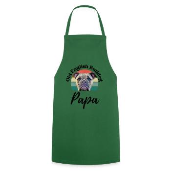 VIEIL ANGLAIS BULLDOG PAPA Chien Chiens Bulldog - Tablier de cuisine - vert foncé - Devant - AI Model Male 185 dark (185cm)