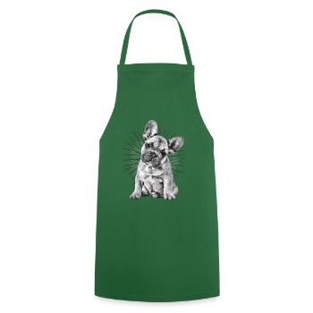 Français BULLDOG Chien Chiens Bulldog - Tablier de cuisine - vert foncé - Devant - AI Model Male 185 dark (185cm)