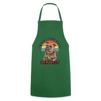 BEST DOG DAD Bulldog Dog Dogs Vieux Anglais - Tablier de cuisine - vert foncé - Devant - AI Model Male 185 dark (185cm)