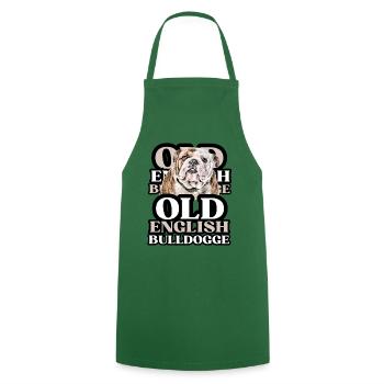 OLD ENGLISH BULLDOG Chien Chiens Bouledogue - Tablier de cuisine - vert foncé - Devant - AI Model Male 185 dark (185cm)