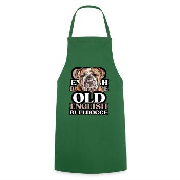 OLD ENGLISH BULLDOG Chien Chiens Bouledogue - Tablier de cuisine - vert foncé - Devant - AI Model Male 185 dark (185cm)