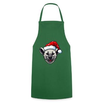 Hyena Christmas Animal Head - Cooking Apron - green - Front - AI Model Male 185 dark (185cm)