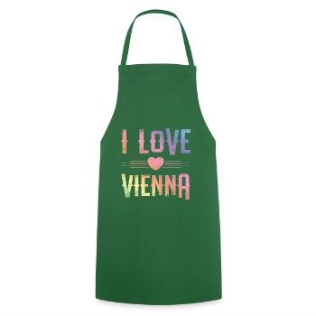 I Love Vienna - Cooking Apron - green - Front - AI Model Male 185 dark (185cm)