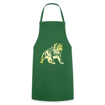 Bulldog Dog Silhouette - Cooking Apron - green - Front - AI Model Male 185 dark (185cm)