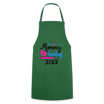 Maman chargeant 2023, future maman 2023 - Tablier de cuisine - vert foncé - Devant - AI Model Male 185 dark (185cm)