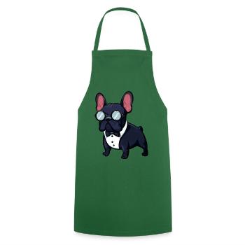 French Bulldog The Gangster - Cooking Apron - green - Front - AI Model Male 185 dark (185cm)