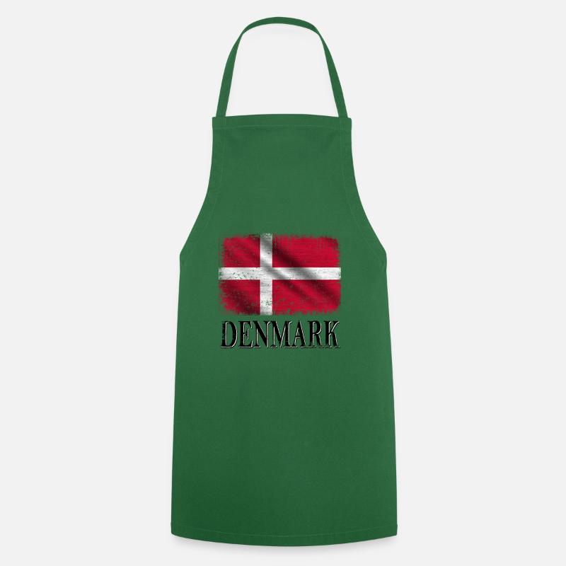 Danemark, drapeau du Danemark - Tablier de cuisine - vert foncé