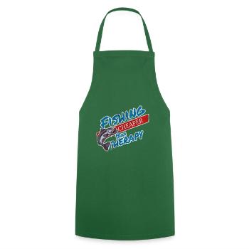 Pêche, pêche - Tablier de cuisine - vert foncé - Devant - AI Model Male 185 dark (185cm)