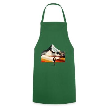 Hiking Retro/Vintage - Cooking Apron - green - Front - AI Model Male 185 dark (185cm)