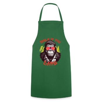 Smile If You Dare - Cooking Apron - green - Front - AI Model Male 185 dark (185cm)