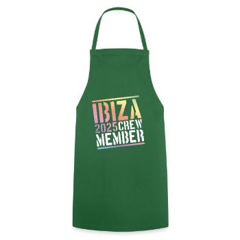 Ibiza 2025 Crew Bunt - Kochschürze - Grün - Vorne - AI Model Male 185 dark (185cm)