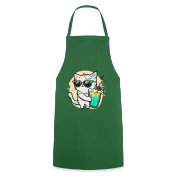 The coolest cat on the beach - Cooking Apron - green - Front - AI Model Male 185 dark (185cm)