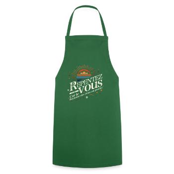 Repent, for the kingdom of heaven is at hand - Cooking Apron - green - Front - AI Model Male 185 dark (185cm)