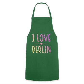 I Love Berlin - Cooking Apron - green - Front - AI Model Male 185 dark (185cm)
