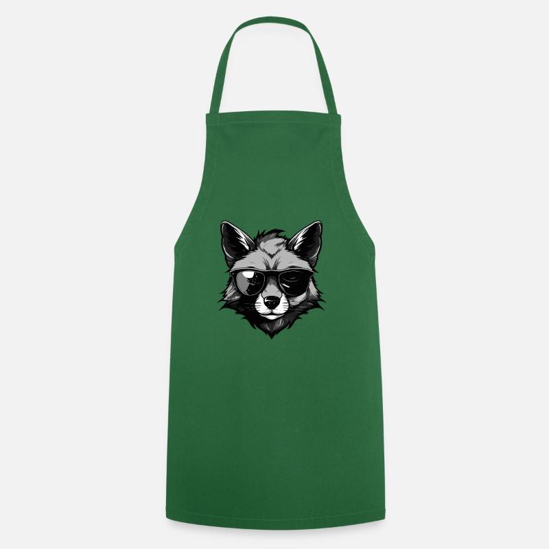 Fête cool hipster Fox - Tablier de cuisine - vert foncé