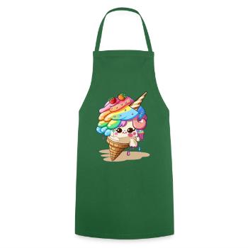 Licorne magique - Édition d’été - Tablier de cuisine - vert foncé - Devant - AI Model Male 185 dark (185cm)