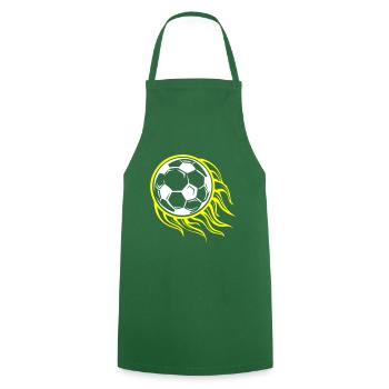 Soccer Flame Fire Symbol - Cooking Apron - green - Front - AI Model Male 185 dark (185cm)